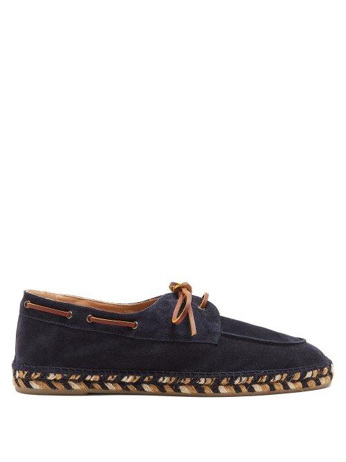 Matchesfashion.com Castaer - Espadrille Sole Suede Deck Shoes - Mens - Navy