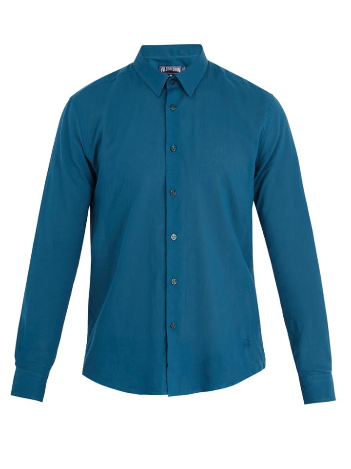 Vilebrequin Caracal Point-collar Cotton-voile Shirt