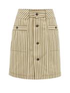 Matchesfashion.com Mara Hoffman - Lici Patch-pocket Striped Midi Skirt - Womens - Green Stripe