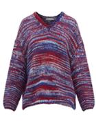 Matchesfashion.com Vika Gazinskaya - Oversized V Neck Knitted Sweater - Womens - Blue Multi