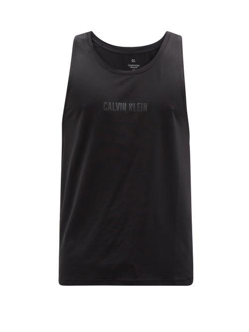 Mens Activewear Calvin Klein Performance - Logo-print Technical-jersey Tank Top - Mens - Black