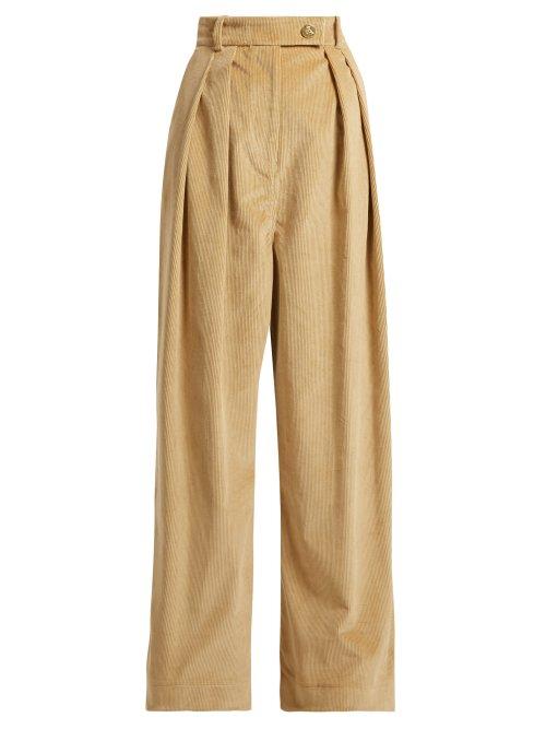 Matchesfashion.com A.w.a.k.e. - Wide Leg Corduroy Trousers - Womens - Camel