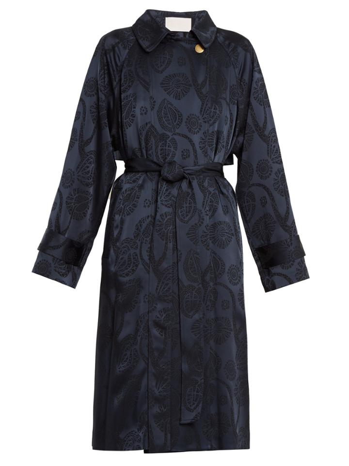 Peter Pilotto Jacquard Satin Trench Coat
