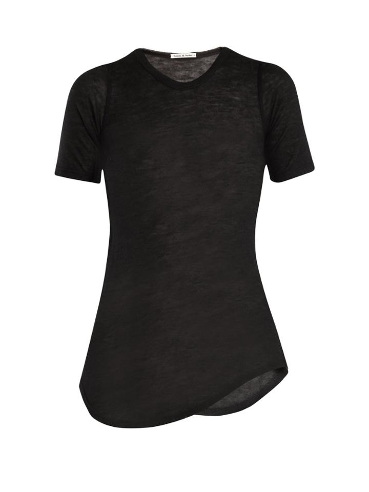 Frances De Lourdes Hardy Round-neck Cashmere And Silk-blend T-shirt