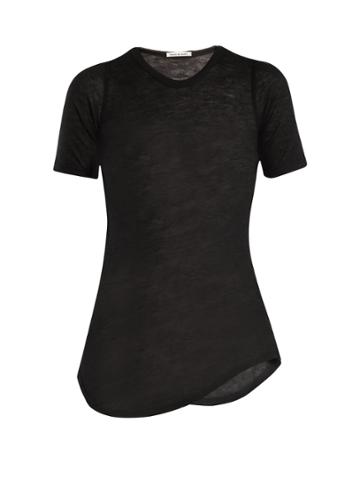 Frances De Lourdes Hardy Round-neck Cashmere And Silk-blend T-shirt