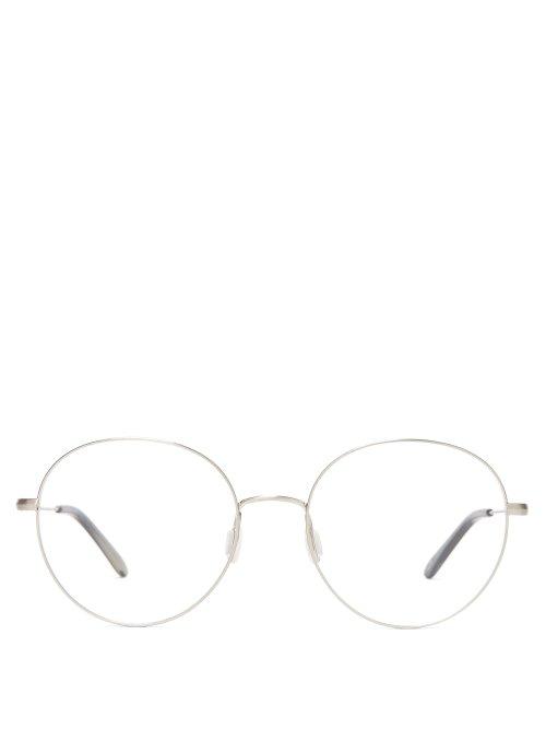 Matchesfashion.com Garrett Leight - Valencia Oversized Round Frame Metal Glasses - Womens - Silver