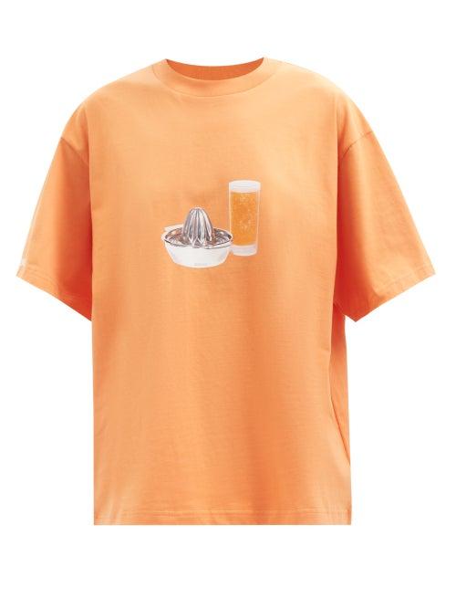 Jacquemus - Succo Cotton-jersey T-shirt - Womens - Orange Multi