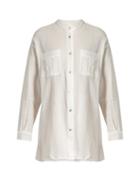 Matchesfashion.com Loup Charmant - Hafia Band Collar Cotton Shirt - Womens - White