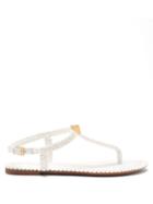 Ladies Shoes Valentino Garavani - Roman Stud Crochet Sandals - Womens - White