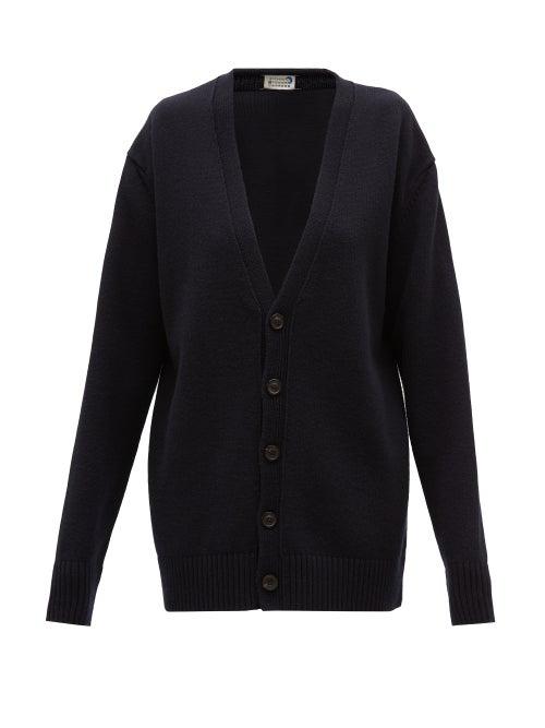 Maison Margiela - V-neck Cardigan - Womens - Navy