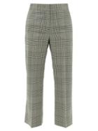 Matchesfashion.com Msgm - Cropped Houndstooth-check Wool Trousers - Womens - Black White