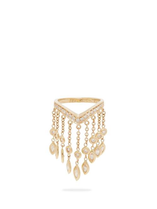 Matchesfashion.com Jacquie Aiche - Shaker 18kt Gold & Diamond Ring - Womens - Gold