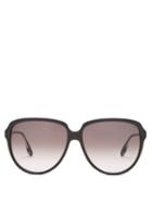 Matchesfashion.com Victoria Beckham - Oversized Round Acetate Sunglasses - Womens - Black