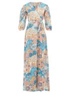 Matchesfashion.com Dodo Bar Or - Kate Floral-print Wrap Maxi Dress - Womens - Cream Print