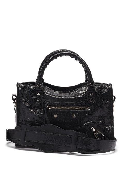 Matchesfashion.com Balenciaga - City Mini Crinkle-effect Leather Bag - Womens - Black