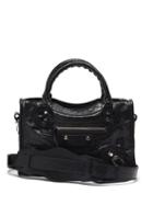 Matchesfashion.com Balenciaga - City Mini Crinkle-effect Leather Bag - Womens - Black