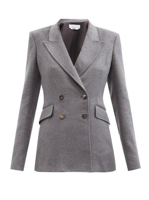 Gabriela Hearst - Stephanie Double-breasted Silk Blazer - Womens - Dark Grey