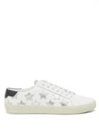 Matchesfashion.com Saint Laurent - California Star Appliqu Leather Trainers - Womens - White Silver