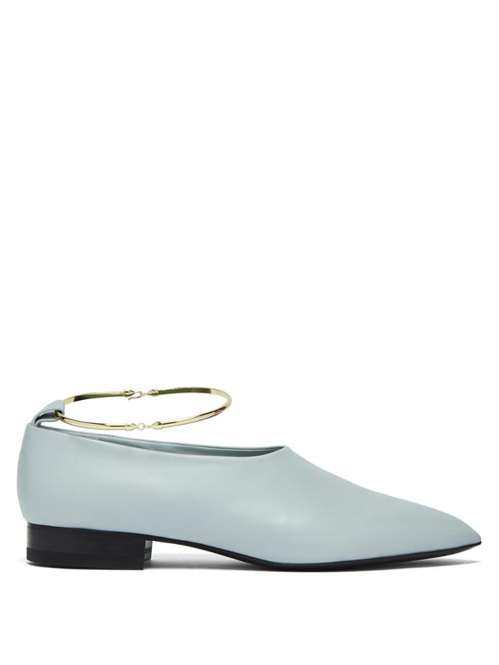 Jil Sander Bracelet-strap Point-toe Leather Flats