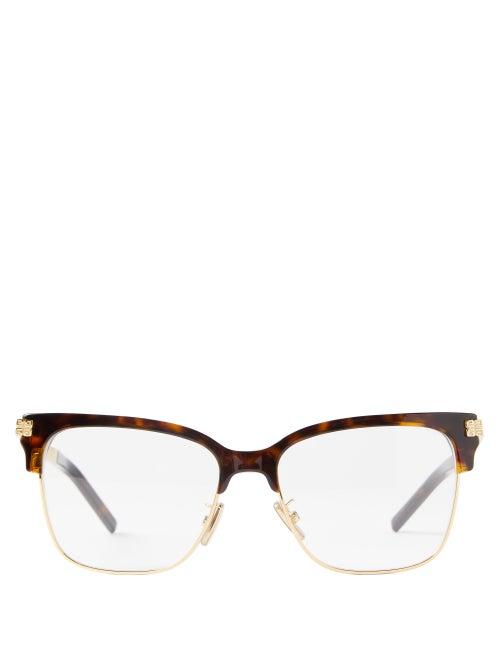 Givenchy - Acetate And Metal Glasses - Womens - Brown Gold