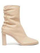 Matchesfashion.com The Row - Tea Time Leather Ankle Boots - Womens - Beige