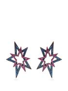 Matchesfashion.com Lynn Ban - Sapphire & Rhodium Plated Star Earrings - Womens - Pink