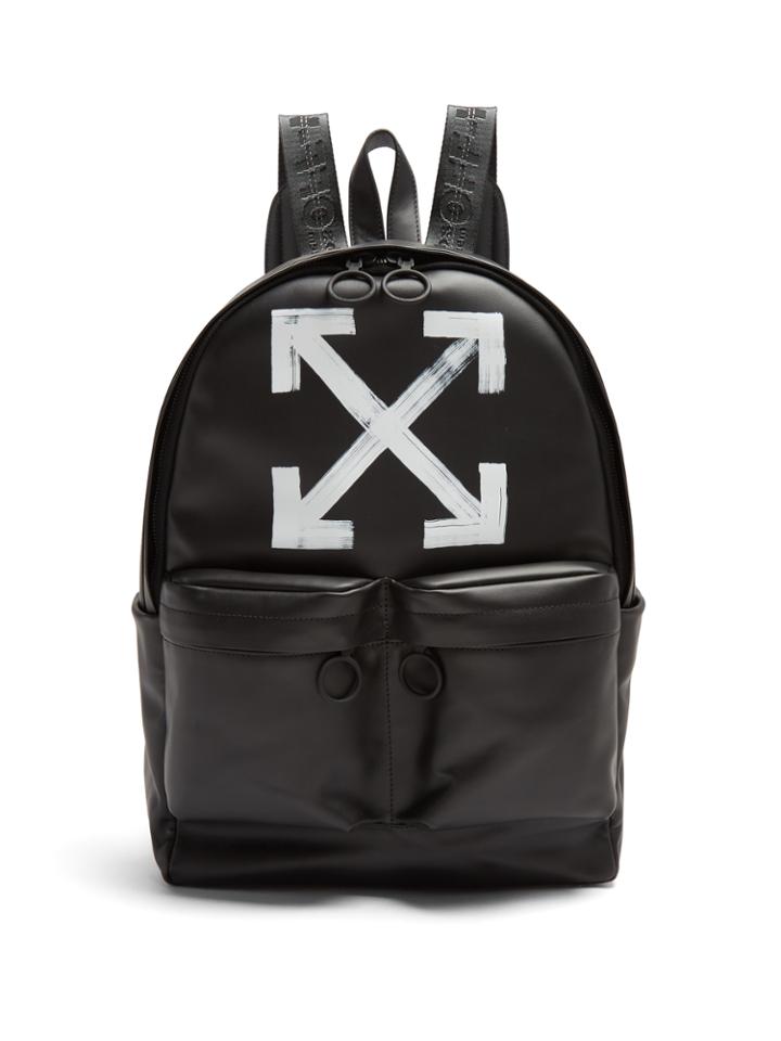 Off-white Brushed Arrows-print Leather Backpack