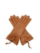 Matchesfashion.com Jil Sander - Drawstring Leather Gloves - Womens - Tan