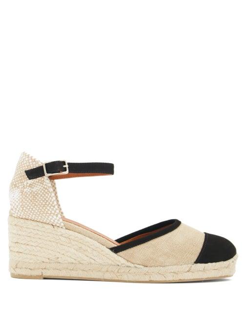 Matchesfashion.com Castaer - Caeli 60 Espadrille Wedge Sandals - Womens - Black Beige