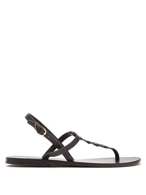 Matchesfashion.com Ancient Greek Sandals - Lito T Bar Strap Leather Sandals - Womens - Black