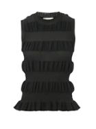Matchesfashion.com Molly Goddard - Bella Striped Cotton-blend Sleeveless Sweater - Womens - Black