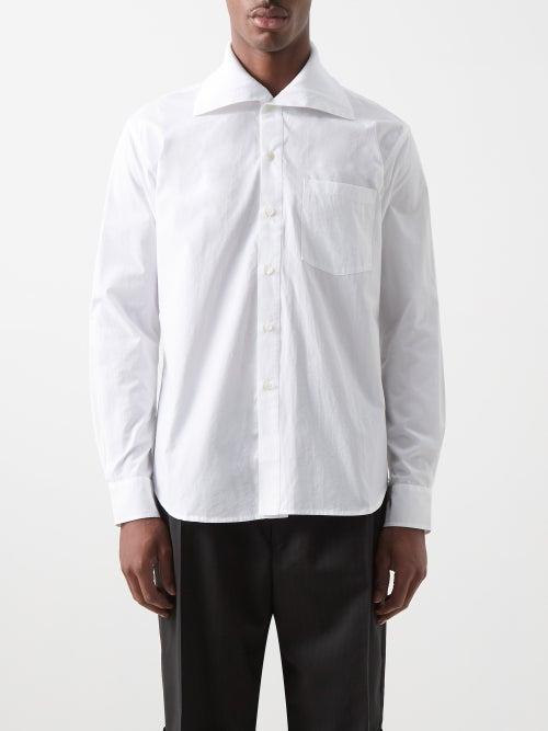 Stefan Cooke - Ribbed-collar Cotton Shirt - Mens - White