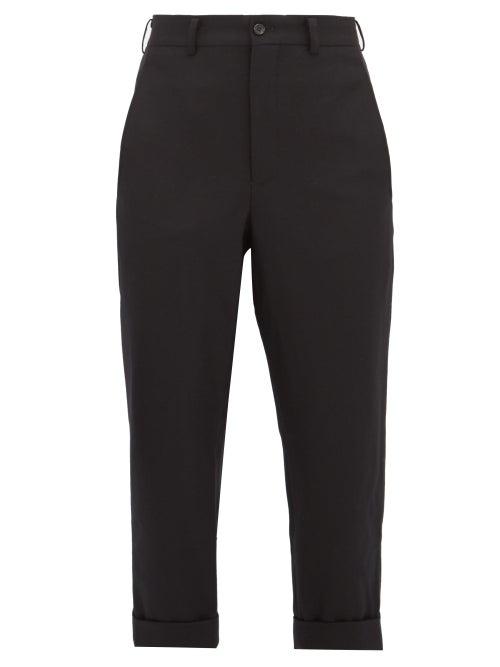 Matchesfashion.com Comme Des Garons Comme Des Garons - Wool Straight Leg Cropped Trousers - Womens - Black