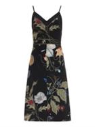 Gucci Floral Knight-print Silk-cady Dress