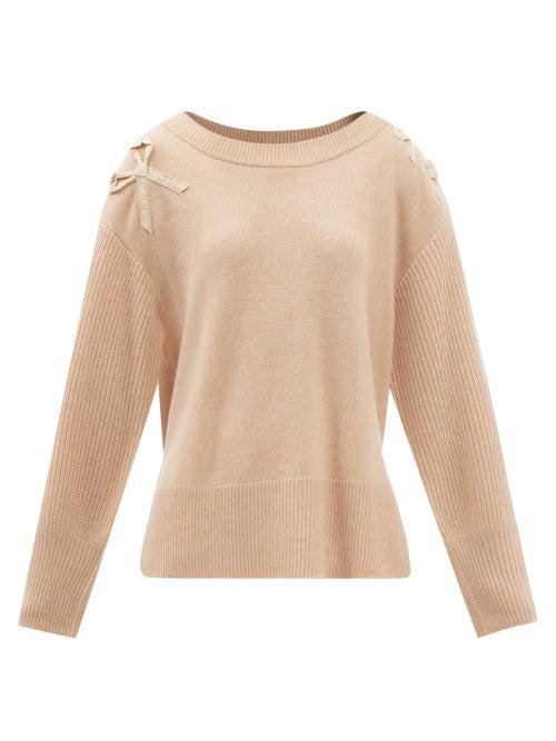 Loveshackfancy - Harmony Dropped-shoulder Cashmere Jumper - Womens - Camel
