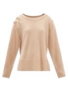 Loveshackfancy - Harmony Dropped-shoulder Cashmere Jumper - Womens - Camel