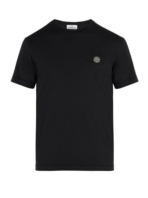 Matchesfashion.com Stone Island - Logo Appliqu Cotton T Shirt - Mens - Black