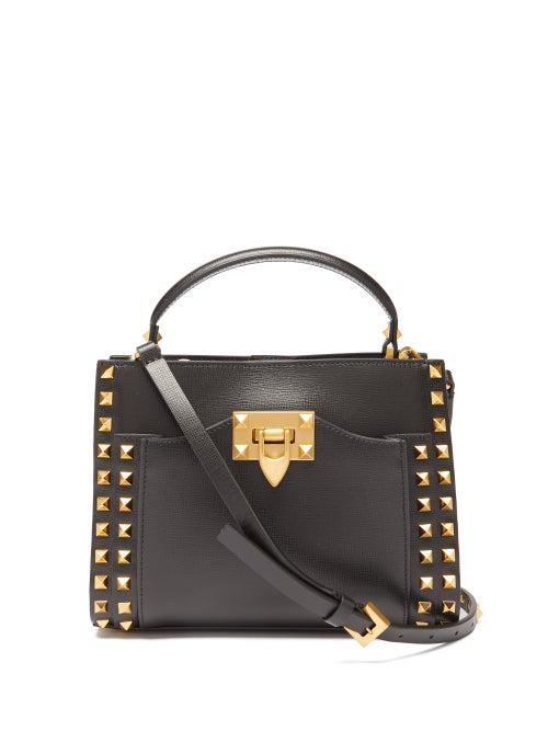 Valentino Garavani - Alcove Rockstud Saffiano-leather Cross-body Bag - Womens - Black