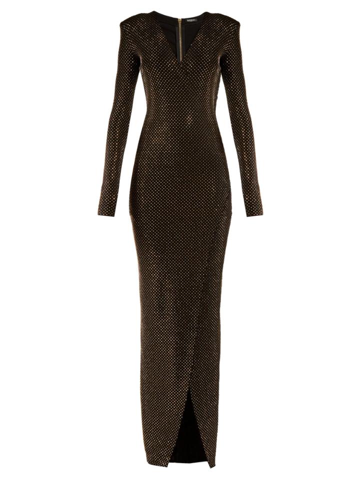 Balmain V-neck Wrap-style Gown