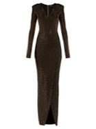 Balmain V-neck Wrap-style Gown