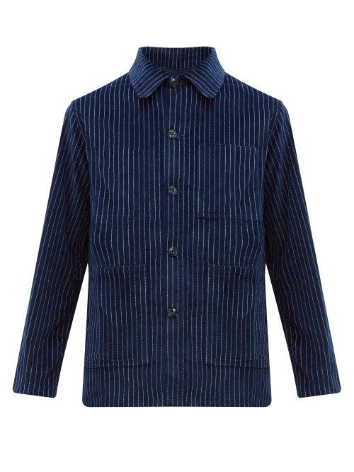 Matchesfashion.com Needles - Pin Striped Corduroy Overshirt - Mens - Navy