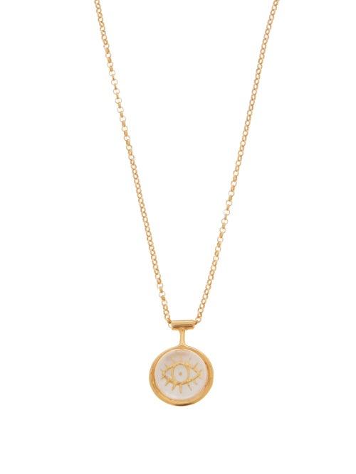 Matchesfashion.com Katerina Makriyianni - Mother-of-pearl & 24kt Gold-plated Necklace - Womens - White Gold