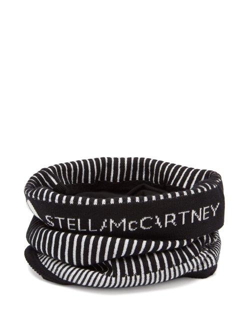 Matchesfashion.com Adidas By Stella Mccartney - Striped Stretch Knit Neck Warmer - Womens - Black Stripe