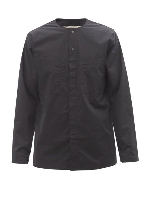 Toogood - The Blacksmith Grandad-collar Cotton-poplin Shirt - Mens - Black