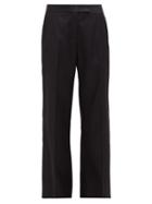 Matchesfashion.com Marina Moscone - Wool Blend Crepe Straight Leg Trousers - Womens - Black