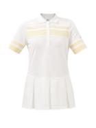 Bogner - Senja Pleated-peplum Piqu Polo Shirt - Womens - White Stripe