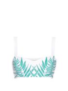 Mara Hoffman Palm-embroidered Cropped Top