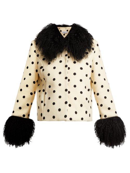 Matchesfashion.com Saks Potts - Dorothe Polka Dot Wool Jacket - Womens - White Black