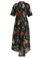 Adam Lippes V-neck Floral-print Cotton Dress