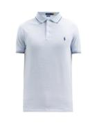 Matchesfashion.com Polo Ralph Lauren - Slim-fit Cotton-blend Piqu Polo Shirt - Mens - Light Blue